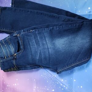 BAMBOO Size 15/16 Skinny Jeans Blue High Rise Denim Regular Fit Y2K